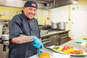 A chef in the kitchen Beachwood Post-Acute and Rehab