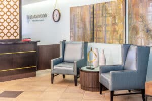 The front reception and lobby at Beachwood Post-Acute and Rehab