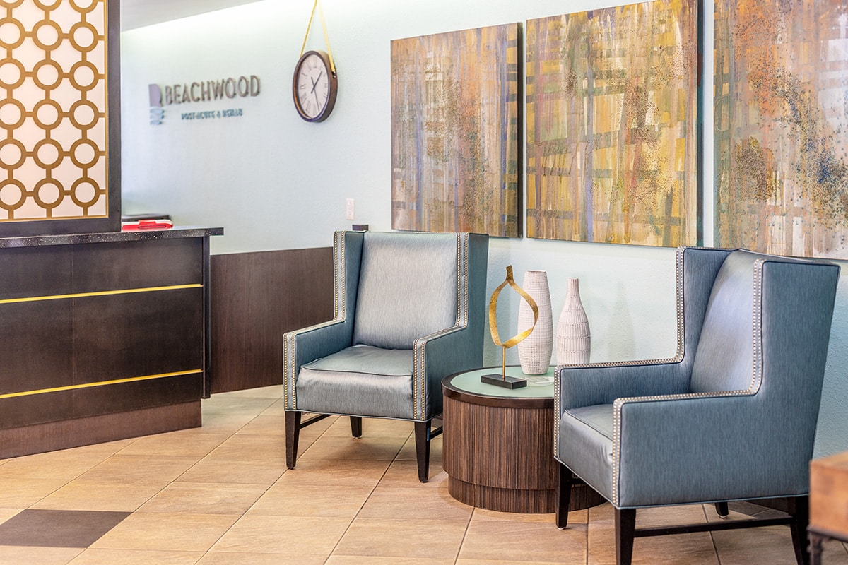 The front reception and lobby at Beachwood Post-Acute and Rehab